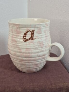 Anthropologie Homegrown Coffee/Tea Mug Initial/Monogram Letter 'a' 14 oz